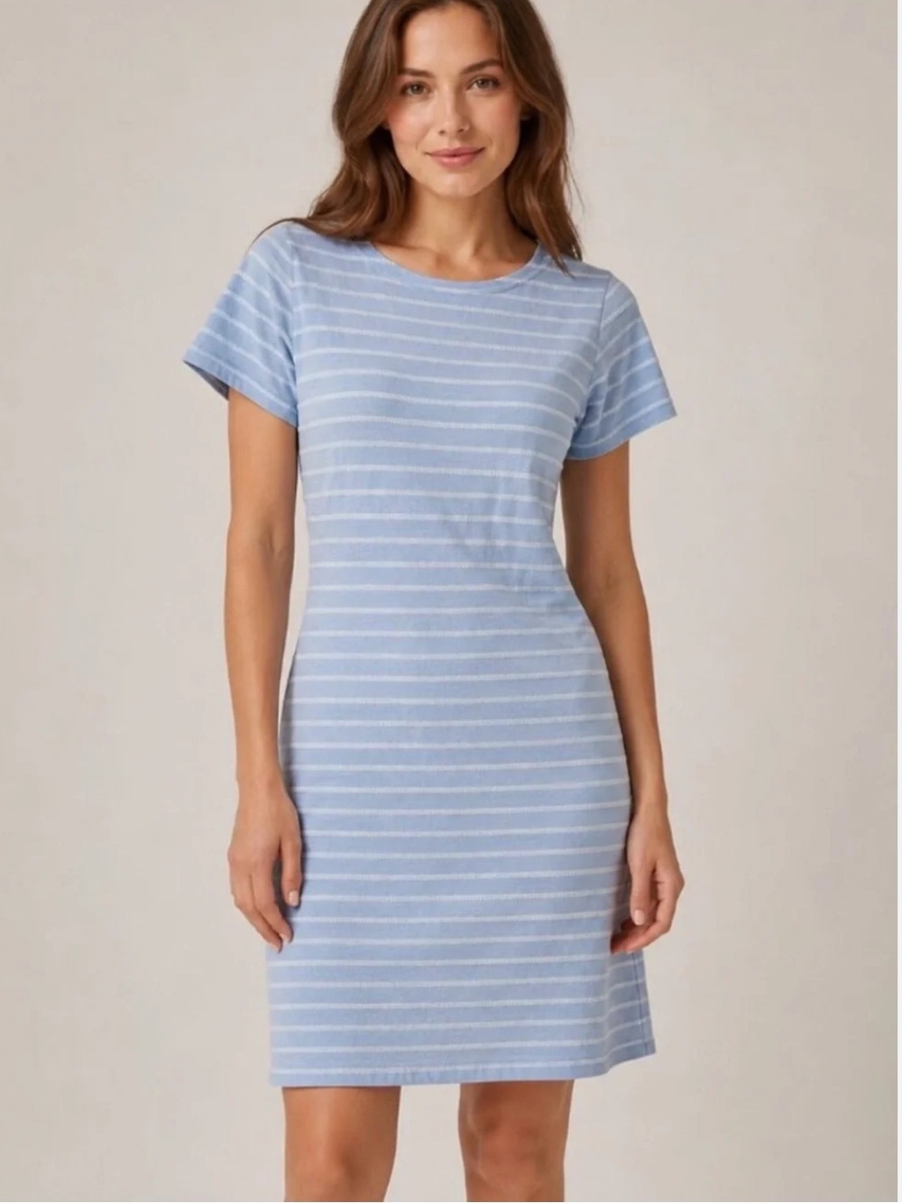 Sail to sable blue dress with white stripes size small